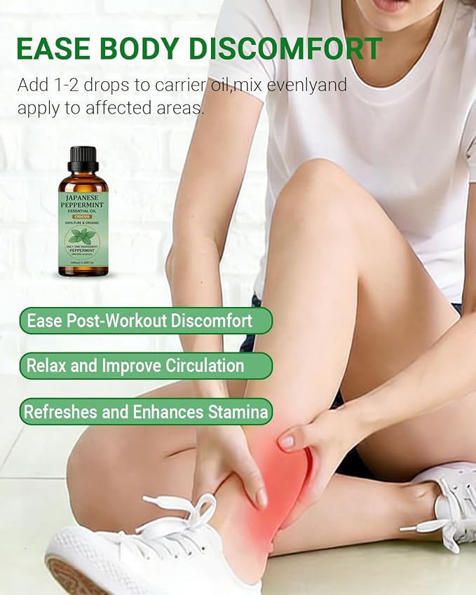 100% Pure Organic Japanese Peppermint Essential Oil, USDA Natural Food & Therapeutic Grade for Aromatherapy, Skin Hair Scalp Care, Massage - Can Diffusers, Home Cleaner, Relaxtion, Aid Mood - 100ml
