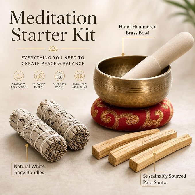 TOMOKO White Sage Smudge Product (Tibetan Singing Bowl), Healing, Purifying, Meditating, Incense & Cleansing!