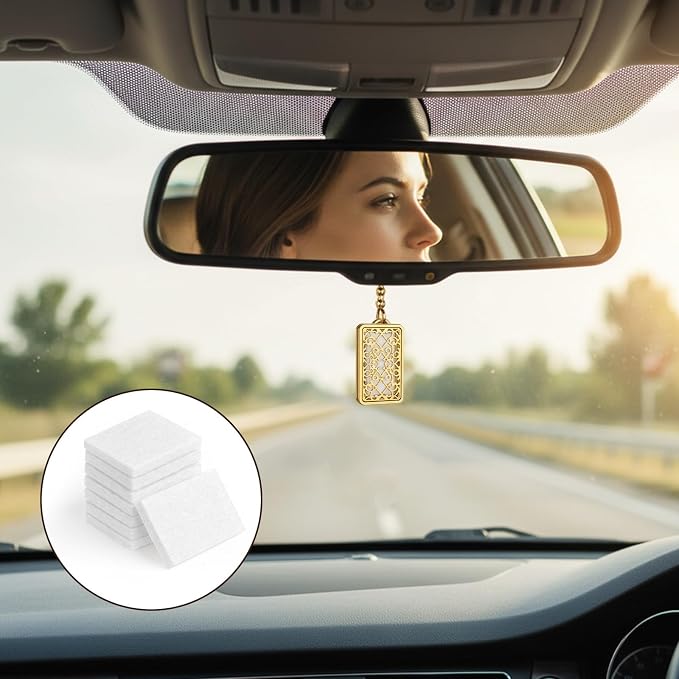 50 Pcs Unscented Aroma Pads, White Aromatherapy Perfume Diffusers | 1.2 x 0.9 in Humidifier Aromas Pad Replacement, Air Filter Scent Pad, Aroma Oil Refill Pads, Essential Oil Pads