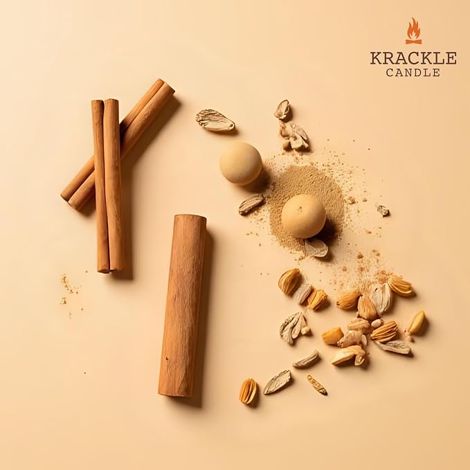 Krackle Candle | Pine Forest | 16 oz Scented Candle with Natural Crackling Wooden Wick | Poured in the USA | Cedar, Cinnamon & Nutmeg Fragrance