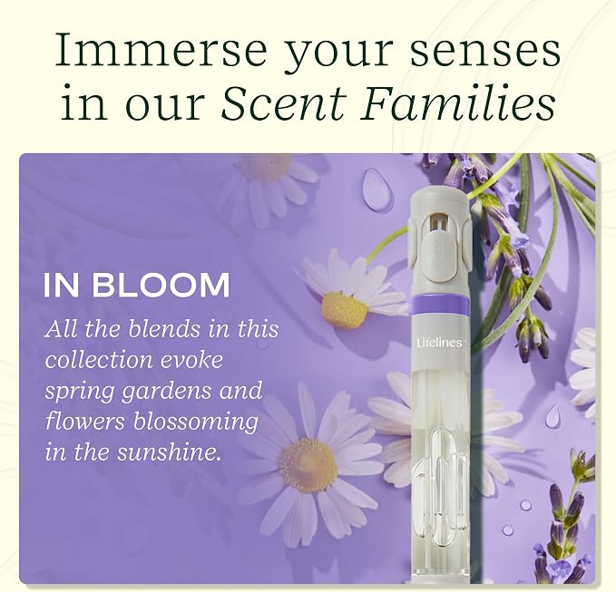 Lifelines Pen Diffuser, in Bloom - 1mm Black Ballpoint Pen with Scented Essential Oil Blends – Aromatherapy Diffuser & Sensory Immersion Diffuse Aroma As You Write