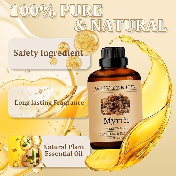 Myrrh Essential Oil 240ML - 100% Pure and Natural Oils for Aromatherapy Diffuser - 8 Fl Oz/Myrrh