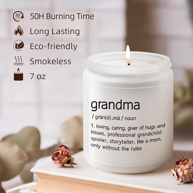 Gifts for Grandma, Grandma Birthday Christmas Mother's Day Gifts, First Time Grandma’s Gift from Granddaughter Grandson - Lavender Scented Candle