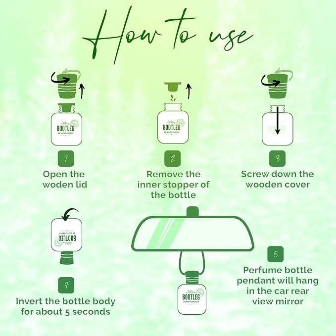 Car Air Freshener Diffuser, Fresh Fraser Fir Aromatherapy, Natural Fragrance Oil, Long Lasting, by Bootleg Collection, Made in USA
