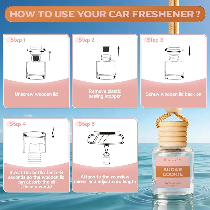 Car Air Freshener Diffuser Hanging, Sugar Cookie Fragrance Oil