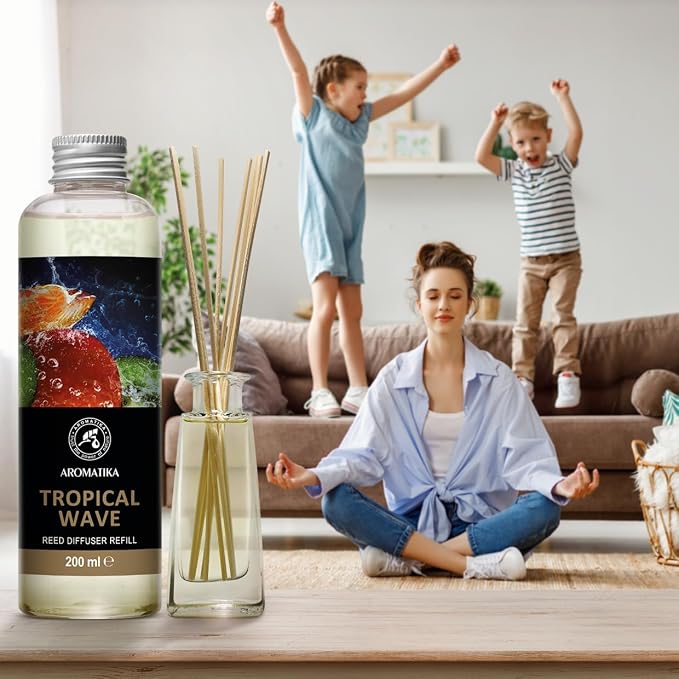 Tropical Wave Refill Reed Diffuser 6.8 Fl Oz - Room Diffuser Refill - Home Fragrance - Room Freshener - Fresh and Long Lasting Fragrance