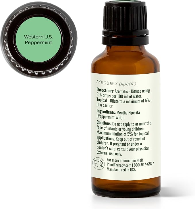 Plant Therapy Peppermint Western U.S. Essential Oil 30 mL (1 oz) 100% Pure, Undiluted, Therapeutic Grade