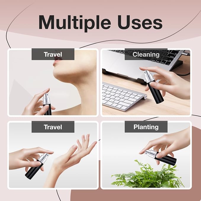 5ML Perfume Travel Spray Bottle(1 PC), Perfume Atomiser Refillable, Portable for Travel Holiday, Outdoor Activities and Business (silver)