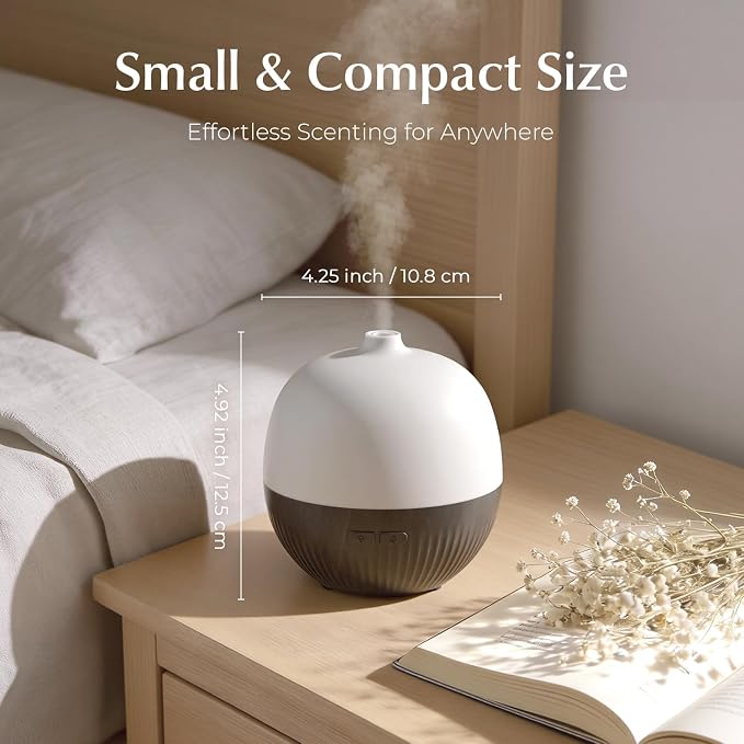 ARVIDSSON Essential Oil Diffuser, 100ml Aromatherapy Diffuser with Mood Light, Ultrasonic Oil Diffusers for Home, Small Diffuser for Essential Oils, Gift for Women - Dark Wood