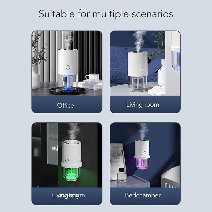 Essential Oil Diffuser 55ml with Auto Shut-Off, Touch Control, 7-Color LED Night Light & Quiet Mist for Bedroom, Spa, Nursery, Hotel – Compatible with Essential Oils