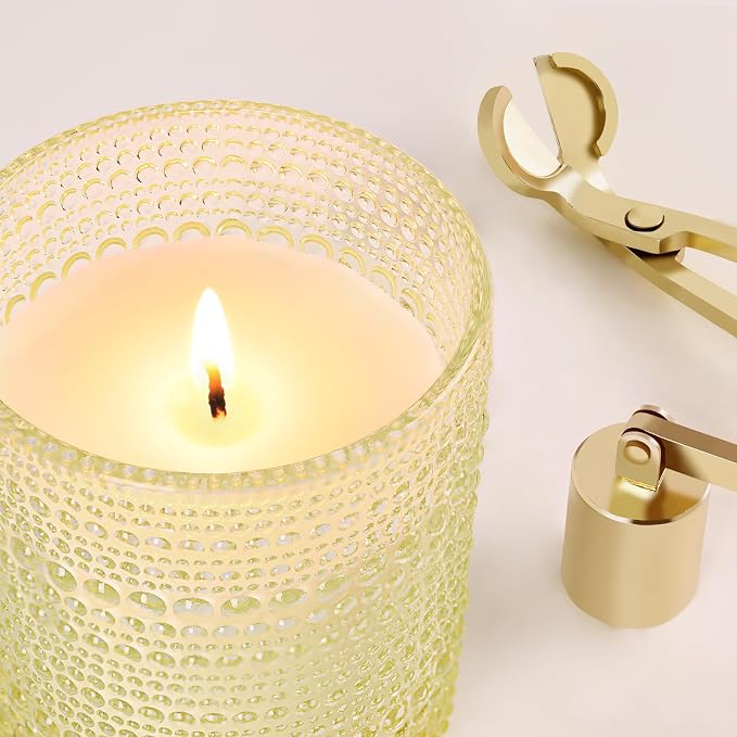 DARJEN Vanilla Candles for Home- 6.3oz 42H Natural Soy Wax Aromatherapy Jar Candle with Strong Scent, Decorative Aesthetic Candles for Living Room, Gathering, Kitchen, Luxury Gift for Women