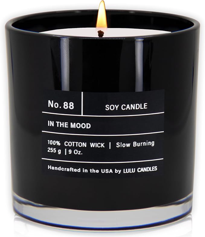 Lulu Candles | in The Mood | Luxury Scented Soy Jar Candle | Hand Poured in The USA | Highly Scented & Long Lasting- 9 Oz.