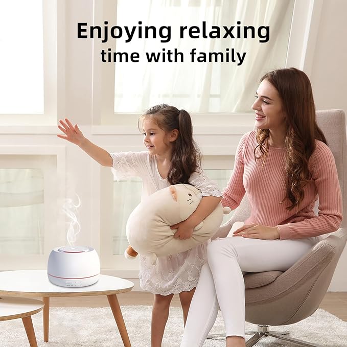 SEEDSEEL 300ML Essential Oil Diffuser - 8 Hours Run Time, Aromatherapy Diffuser with Remote Control, 7-Color LED Lights for Home, Bedroom