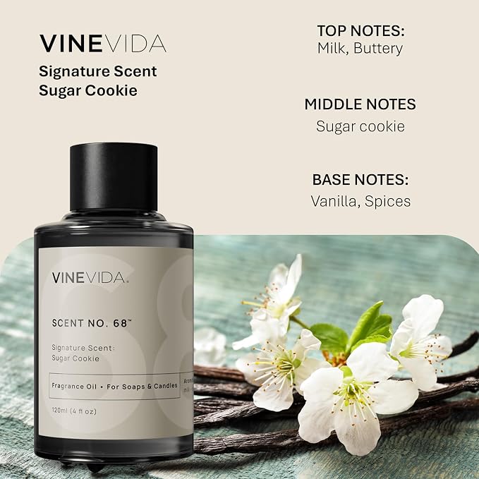 VINEVIDA [4oz] Sugar Cookie Fragrance Oil for Candle Making and Soap Making - Premium Candle Scents for Soy Candles