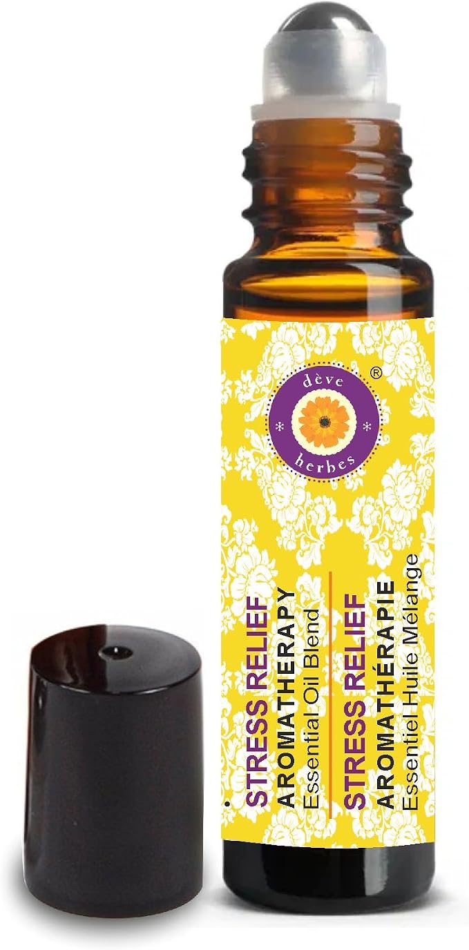 Deve herbes Stress Relief - Aromatherapy Essential Oil Blend of Lavender, Bergamot, Petitgrain, Mandarin & Grapefruit Essential Oils 10ml (0.33oz)