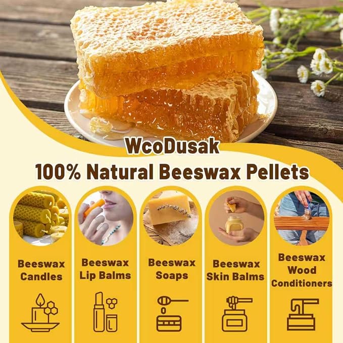 Beeswax Candle Making Kit, 6LB (96oz) 100% Organic Bees wax Pellets with Electric Wax Melter & Premium All-in-One Candle Making Supplies, Beeswax as Multipurpose Raw Material for Various DIY Crafts