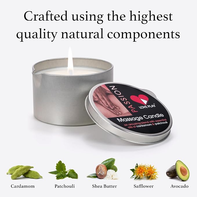 Massage Oil for Home Spa - Vegan Moisturizing Body Oil Candle for Relaxation - Hydrating Skin Care Massage Oils with Essential Oils (6.76oz)