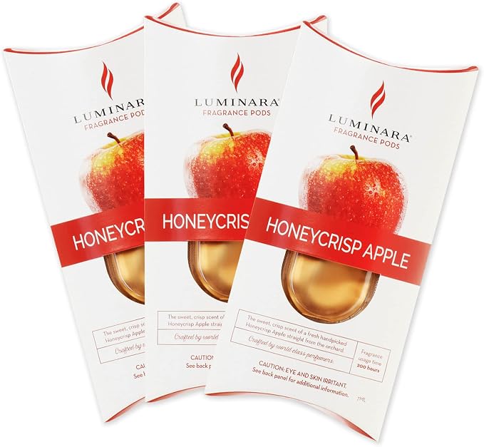 Luminara Fragrance Diffusing Pods, Set of 3 (Apple), Natural Home Scent Refills, Air Purifying Reed Diffuser Alternative for Room Ambiance