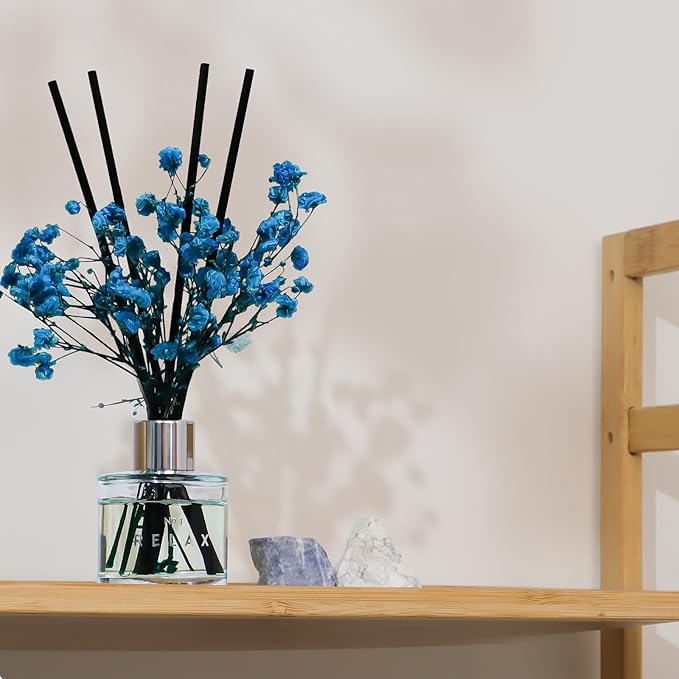 Freesia Reed Diffuser Set, 1.7 oz Scent Diffuser with Dried Flower for Bathroom Small Place, Last up to 30 Days