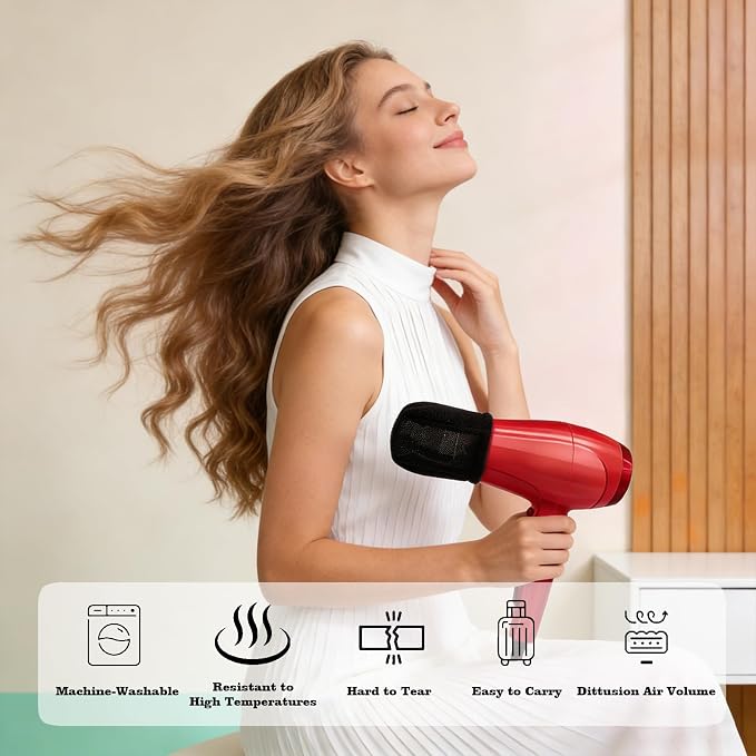 2Pcs Universal Sock Diffuser for Hair Dryer, Travel Hair Dryer Diffuser Sock‌, Soft, Heat-Resistant, Flexible,, Fits Most Hair Dryers
