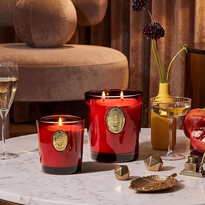 M&SENSE Large Two-Wick Soy Candle | Wild Rose & Red | 19.8 oz, 120H Burn Time | Luxury Scented Candle for Relaxation, Home Décor,Gift for her| Ideal for Valentine Day