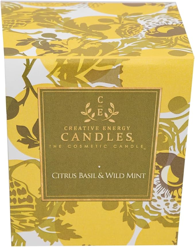 Lotion Candle - Citrus Basil & Wild Mint (6 Ounce) | Scented Massage Candles for Self Care, Soy Wax Candle with Essential Oil Blends, Coconut Oil, and Vitamin E