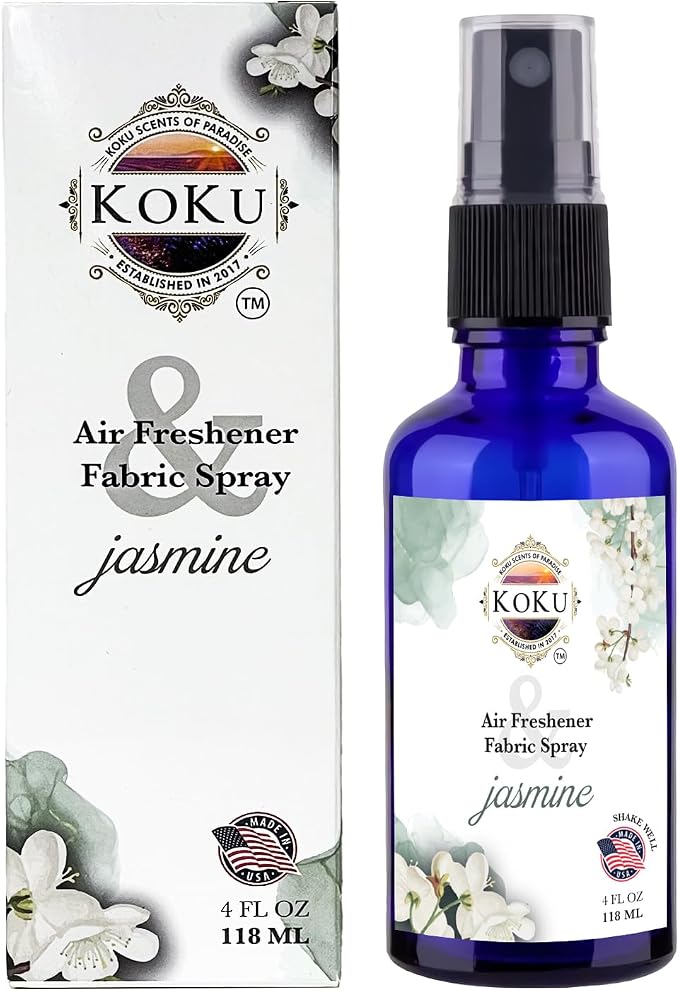 Jasmine Air Freshener - Room Spray - Odor Eliminator - Deodorizer - Car Air Freshener - Home Spray - Linen Spray - Fabric Refresher - Non-Toxic - Alcohol Free – 4 Oz