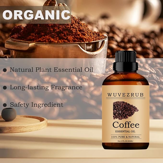 Coffee Essential Oil, 60ML Pure and Natural for Aromatherapy Diffuser - 2 Fl Oz