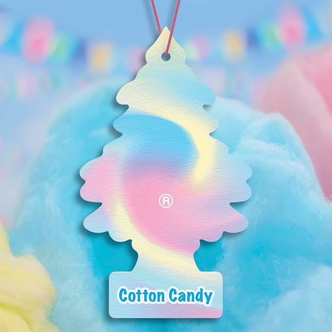 LITTLE TREES Car Air Freshener | Hanging Tree Provides Long Lasting Scent for Auto and Home | 24 Air Fresheners |Cotton Candy