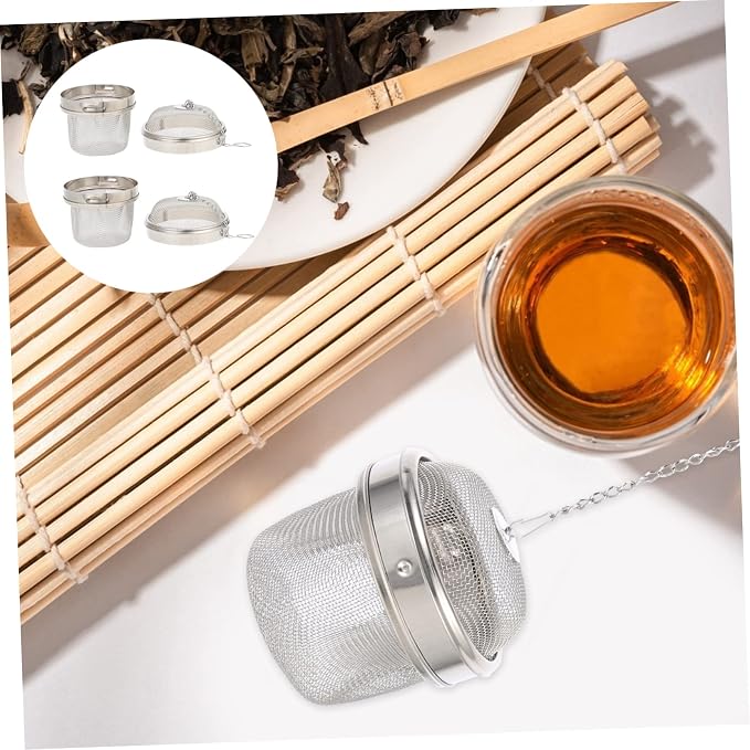 PRETYZOOM 4pcs Multi-use Jewelry Clean Basket Soup Strainer Balls Tea Infuser Ball Seasoning Strainer