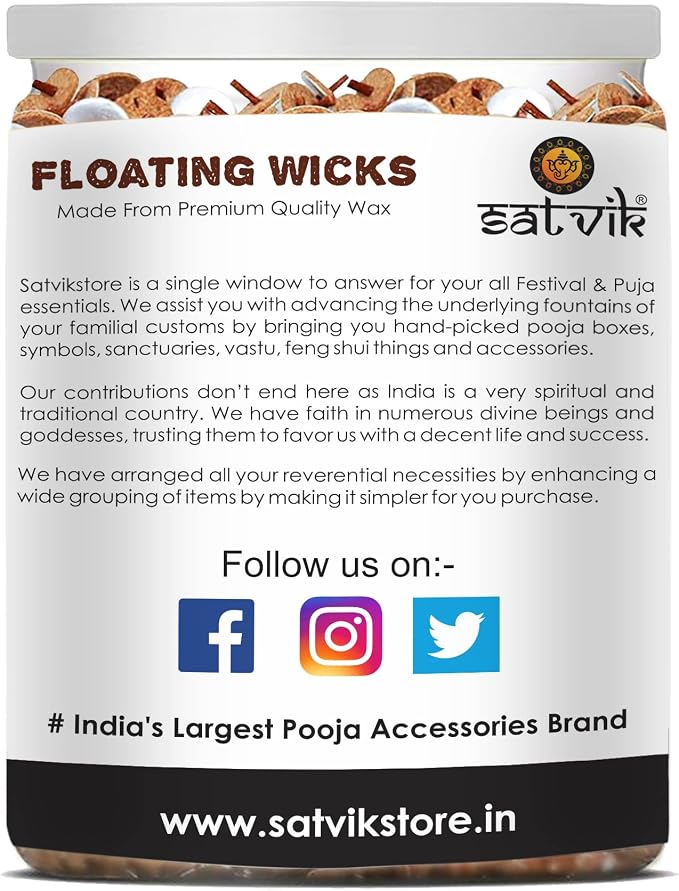 SATVIK STORE 225 Pieces 20mm Round Cork Floating Wicks for Oil Cups & Lamps