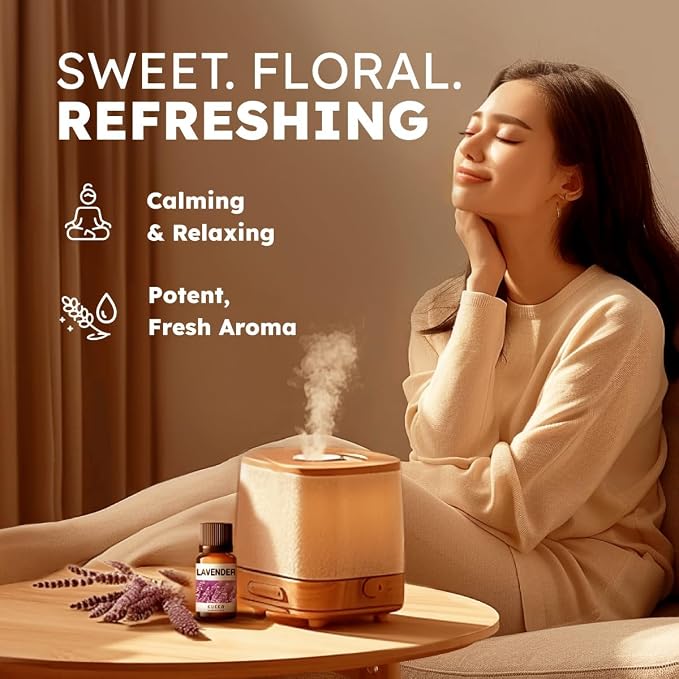 100% Pure Lavender Oil - 0.34 Fl Oz Lavender Essential Oil for Hair, Skin, Diffuser, Aromatherapy & DIY Soap Making Scent