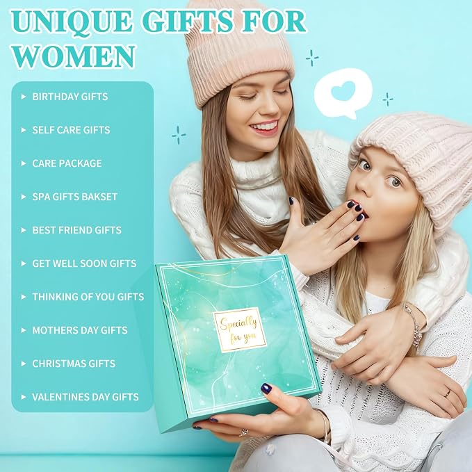 Gift Baskets for Women Birthday Gifts for Women Unique Get Well Gift for Woman Luxury Self Care Gifts for Woman Get Better Soon Care Package Set for Her Spa Kit Box for Girlfriend, Best Friends, Mom