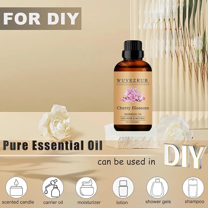 Cherry Blossom Essential Oils, 30ML Pure and Natural Essential Oil for Aromatherapy Diffuser - Cherry Blossom /1 Fl Oz