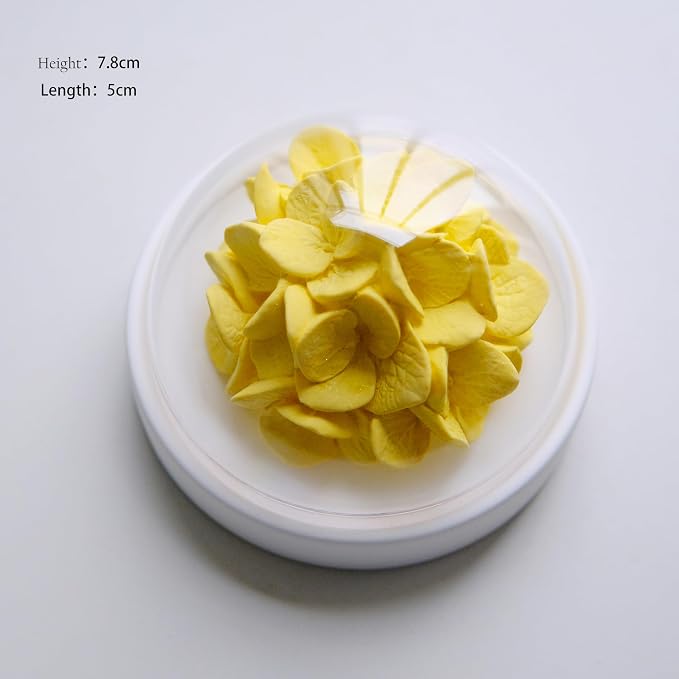 Essential Oil Passive Flower Diffuser -Non-Electric Peony Flower Porcelain Aromatherapy Diffusers for Small Mini Room, Desk Decorative, Bathroom (Yellow, Hydrangea)