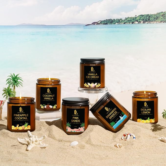 Pineapple Cocktail Candles, 7oz Pineapple Cocktail Scented Candle, Natural Soy Candles for Home Scented, Long Lasting with 50 Hour Burn Time, Gifts for Men Women