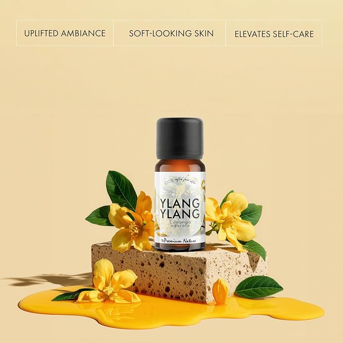 Ylang Ylang Essential Oil | 100% Pure & Natural Cananga odorata Flower Oil with Rich Sweet Floral Aroma | for Diffuser, Candle Making & DIY Aromatherapy Blends, 0.34 fl oz