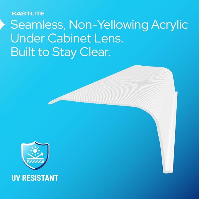 KASTLITE Curved Under Cabinet Light Cover Replacement | Smooth White Acrylic Undercabinet Lens Diffuser | 12" L x 2-3/4"W x 1-1/2"H | Under Counter Lights for Kitchen, Bathroom & Vanity | Shape E