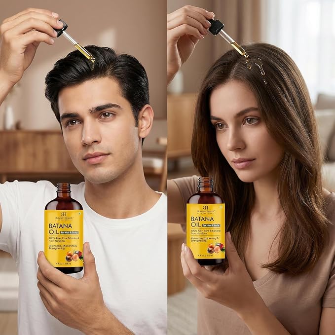 Botanic Hearth Batana Oil for Hair Growth & Hair Treatment Oils 4 Fl Oz | Dr Sebi Inspired, 100% Raw & Pure Batana Oil | Scalp & Hair Treatment for Thickness & Strength | All Hair Types