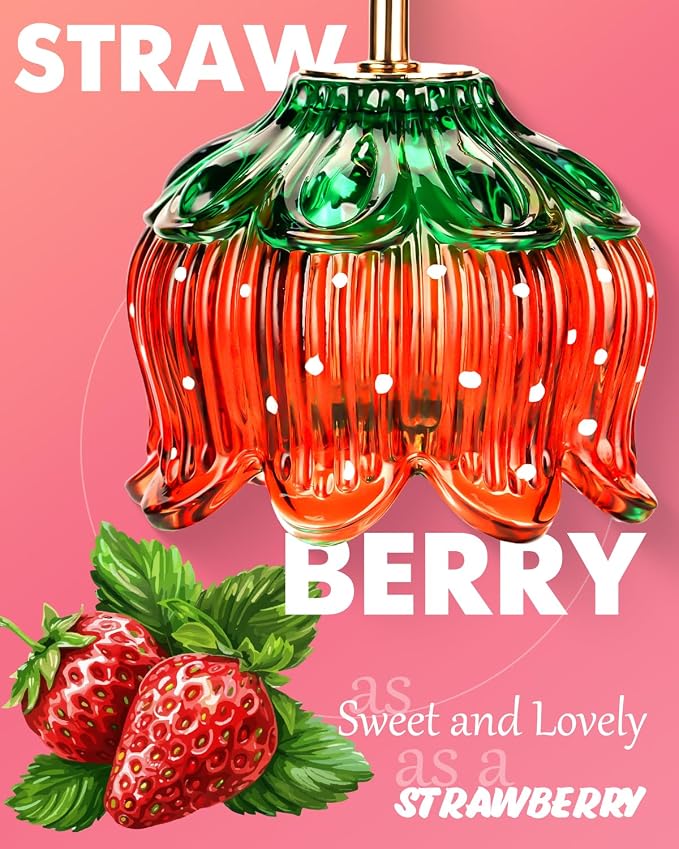 Funistree Flower Candle Warmer Lamp with Timer, Dimmable Candle Lamp Warmer, Christmas Birthday Gifts for Women Mom Her, Housewarming Home Decor, Lotus Wax Warmer for Yankee - Strawb Flower 10 Inch
