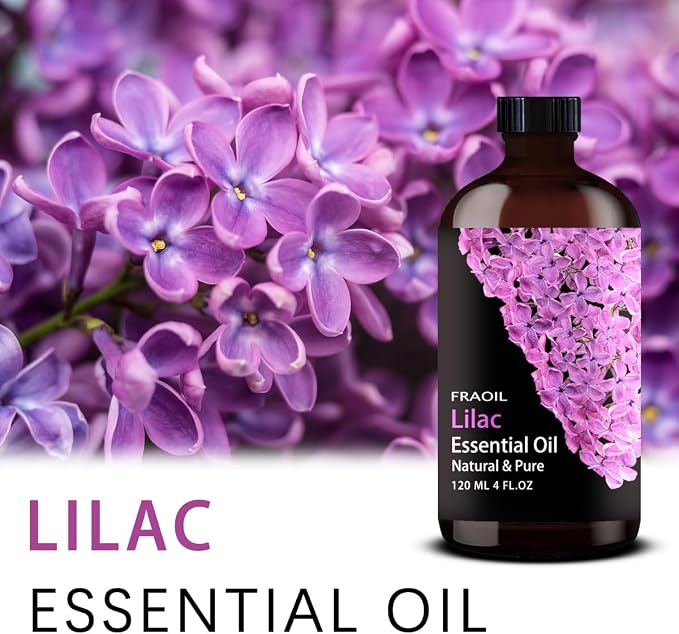 Lilac Essential Oil, Lilac Oil 4 Fl Oz 120ML for Diffuser Humidifier Yoga Cleaning DIY Candle Soap Making Essential Oils