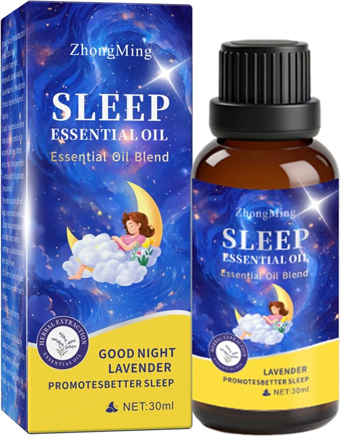 Sleep Essential Oil Blend, Lavender Aromatherapy Oil for Diffuser, Relaxing Nighttime Scent, 30ml (1 Fl Oz)