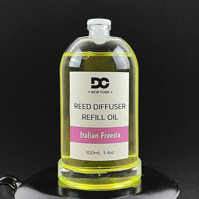 Daniella's Candles Italian Freesia Reed Diffuser Refill Oil, 3.4oz/100ml, Premium Fragrance Oil, Home Fragrance, Scented Oil for Reed Diffusers, Long Lasting