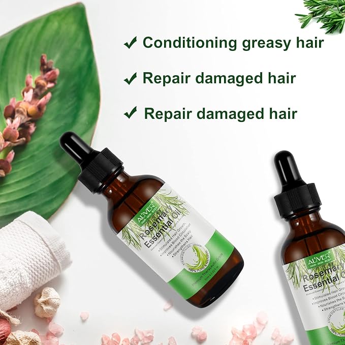 NIFEISHI Rosemary Oil for Hair Growth, 100% Pure Organic Rosemary Oil for Eyebrow and Eyelash, Nourishes The Scalp, Improves Blood Circulation,Rid of Itchy & Dry Scalp, Hair Care Oil 60ml