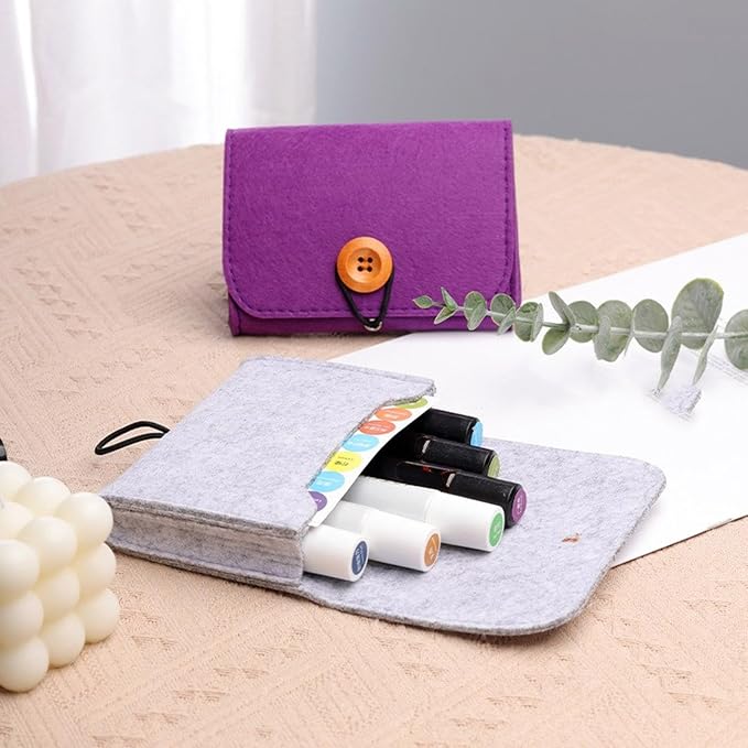 Storage Bag, Portable Storage Bag Felt Case for Essential Oil Bottles Travel Roller Bottle Storage Organizer