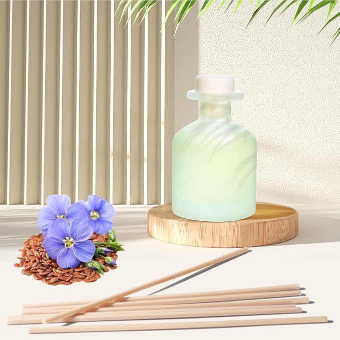 Reed Diffuser for Home, Clean Linen Scent 3.38oz (100ml)*1 Pack Essential Oil Reed Diffuser Set with 8 Sticks, Long Lasting Air Freshener for Bathroom Bedroom Living Room, Home Decor & Gifts
