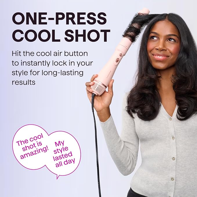 Blow Dryer Brush Set, Wavytalk Air Sculpt 5-in-1 Hot Air Brush Set, Multi Hair Styler for Salon Blowouts, Smooth Curls, Volumizing and Straightening, Sleek and Less Frizz, Pink