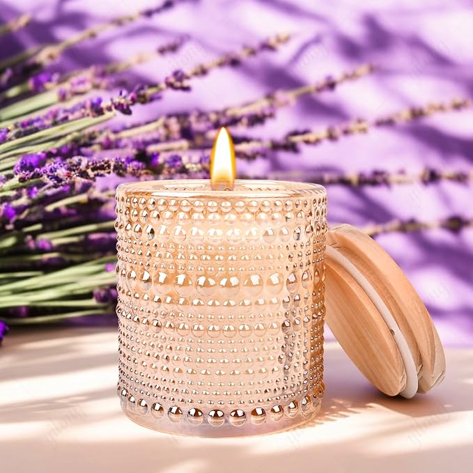Lavender Candle, Candles for Home Scented, Luxury Jar Candles for Women, Fresh Lavender Scented Candles, Aromatherapy Candles for Relaxation, Natural Soy Wax Candles, 6 oz 40 Hours