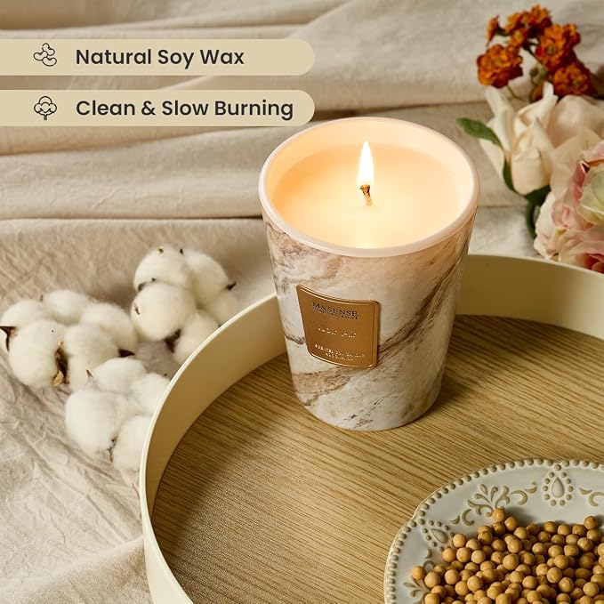 M&SENSE Noir Air Scented Soy Candle, 3 Wick Highly Scented 14.1 Oz 75H, Aromatherapy Christmas Gift for Women and Men