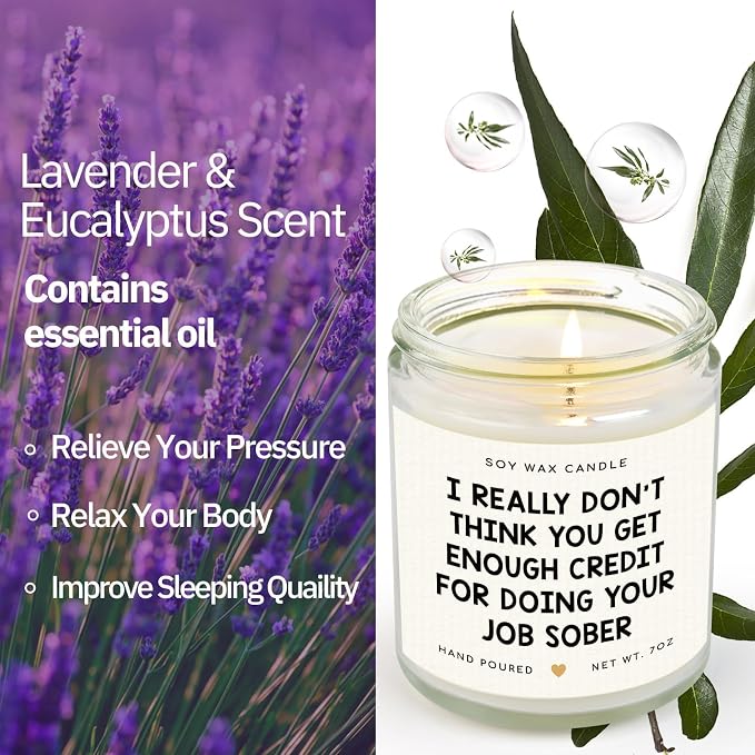 SteadStyle Best Boss Gifts for Women & Men, Birthday Gift for Boss Lady, Work Bestie, Leaving Farewell Gifts for Coworkers, Manager, Friend - Handmade Lavender Scent Natural Soy Wax Candle (7oz)